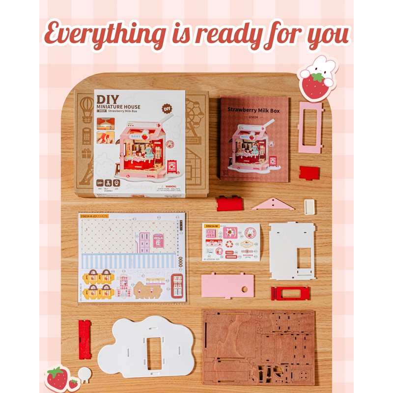 Robotime DIY Miniature House Kit, 1:28 Scale Tea Shop Scale