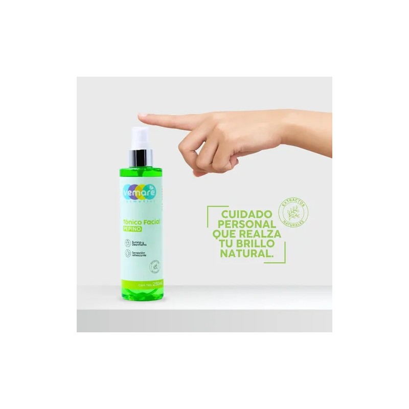 Tónico Facial De Pepino Vemare Refrescante Hidrata 250 Ml
