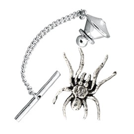 Antique Pewter Spider Tie Tack A006TT