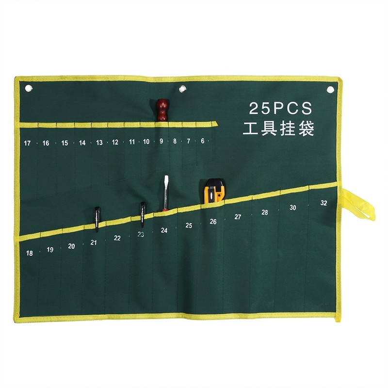 1Pc Durable Canvas Spanner Wrench Tool Roll Up Storage Bag