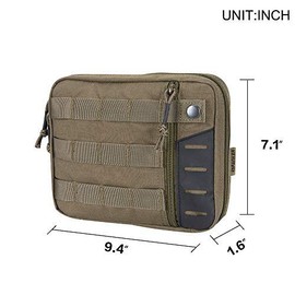 EXCELLENT ELITE SPANKER Molle Admin Pouch Tactical EDC Tool Pouch Military Nylon Holder Modular Utility Organizer Bag(Ranger Green)