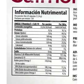 Omega 3 Salmón De Alaska, Vitamina E Y Coq10 240 Cápsulas So Sabor Sin Sabor