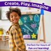Blue Squid Art Easel for Kids - Dual-Sided Adjustable Wooden