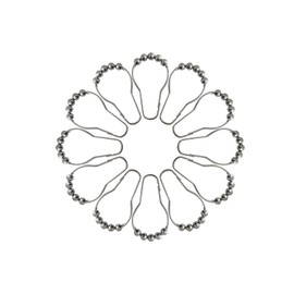 Naiture Never Rust Stainless Steel Curtain Hooks, Shower Curtain Hooks/Rings for Bathroom Shower Rod, Set of 12, Chrome