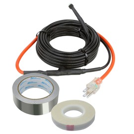 Pipe Heating Cable Kit for Freeze Protection 15 feet, 105 Watts Plug-in Electric Pipe Heat Tape with Built-in Thermostat Control, Heat Cable for Water Pipes, cUL, CSA, ETL, WarmlyYours PRO-Tect