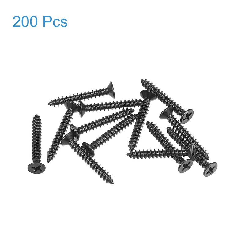 sourcing map M3.5 x 25mm Wood Screws Phillips Flat Head