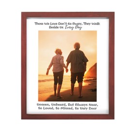 IHEIPYE Remembrance Memorial Picture Frame - Sympathy Gifts Idea for Loss of Loved One, Grandmother, Grandfather, Grandparents, Wall-Mount, Mahogany Large
