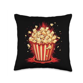 Cool Popcorn Box Cool Popcorn Container Bucket Throw Pillow, 16x16, Multicolor