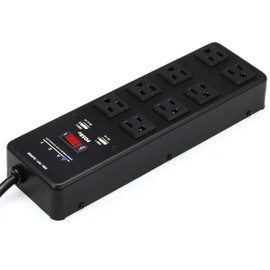 Art Pro Audio PDS8u 8-Outlet Power Strip with 2 USB Outlets & 20' Power Cord, 14AWG