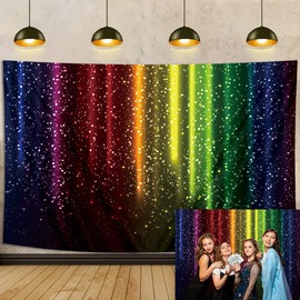 Neon Photo Backdrop Colorful Glitter Photography Background 7x5FT Music Dance Prom Adult Party Decoration Kids Birthday Supplies Photo Booth Props (84x60 inch)
