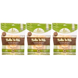 Nothin to Hide Flip Chips Dog Chews - All Natural Rawhide Alternative Treats for Dogs, Chicken, Beef or Peanut Butter Flavor Snack for All Breed Dogs - 3 Pack by Fieldcrest Farms (Chicken)