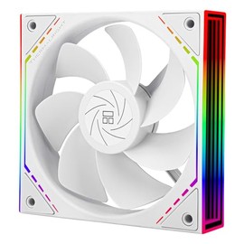 Thermalright TL-M12RW CPU Case Fan, 120mm Fan with ARGB Mirror Light Effect, 4pin PWM Silent Computer Cooler Fan, for Case CPU Liquid Cooler and CPU Air Cooler, Quiet CPU PC ARGB Inverted Fan(White)