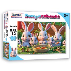 Totte Rompecabezas 12 Piezas XXL | Piezas Extra Grandes, Gruesas y Durables | Diseñado para Uso Infantil (Familia DE Conejos)