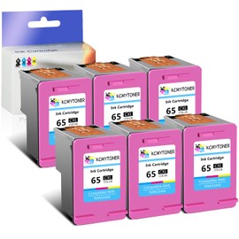 KCMYTONER 65XL Remanufactured Ink Cartridge Replacement for HP 65 XL Compatible with DeskJet 3755 3772 Envy 5055 5058 AMP 100 120 Printer (6 Tri-Color)
