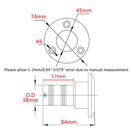 NRC&XRC 1.5IN(38MM) Boat Waste Deck Fill/Filler with Keyless Cap Waste Marine 316 Stainless Steel Hardware for Boat Yacht Caravan