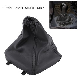 Car Gear Knob Cover Car Gear Lever Gaiters Boots PU Leather Dust Protection Button Dustproof Cover Frame Kit Gaiters Boots Replacement for Transit MK7
