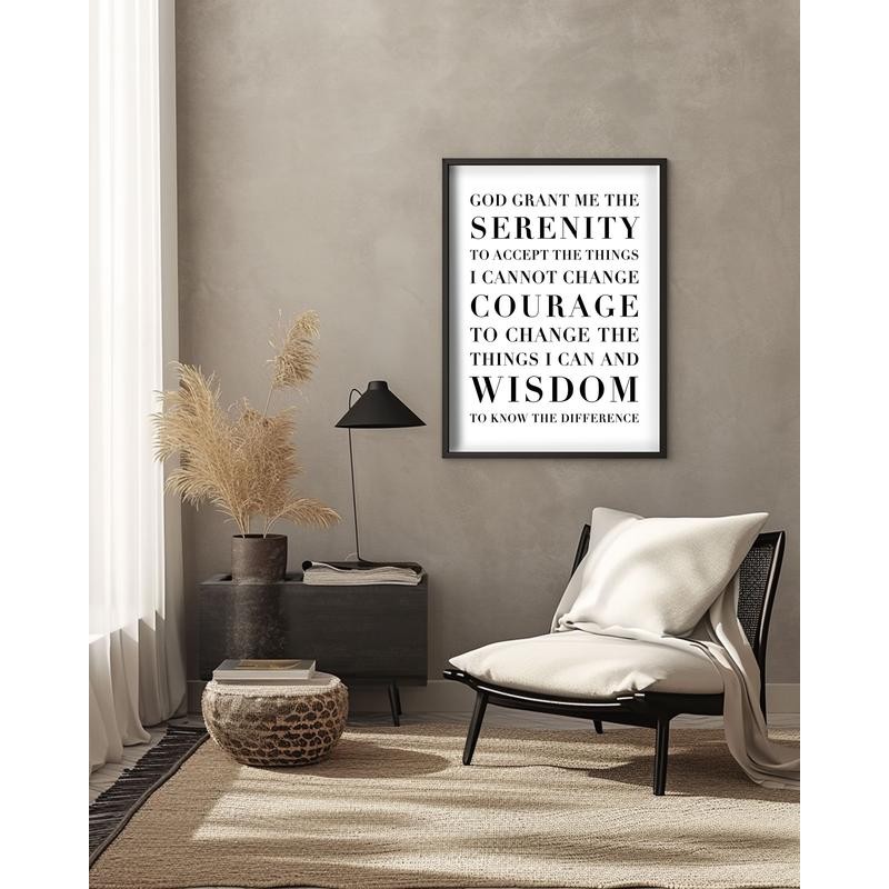 The Serenity Prayer Capitalized Poster - white: 12x16 inch