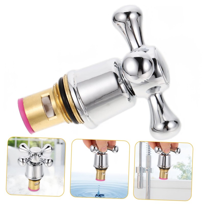 DOITOOL Cross Arm Faucet Handle Tap Head Replacement 2pcs Handle