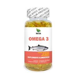 NATSA Omega 3, Aceite de Pescado, 100 cápsulas, calidad Premium