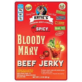Spicy Bloody Mary Beef Jerky (1 pk) - Sugar Free/Keto Friendly, All Natural, Gluten Free…