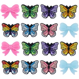 WEWAYSMILE 16 Pcs Butterfly Silicone Focal Beads Bow-Knot Silicone Beads Animal Silicone Beads Bulk Beads Used for DIY to Make Various Handicrafts, Beaded Pen Lanyards, Bag Pendants Etc(Butterfly)