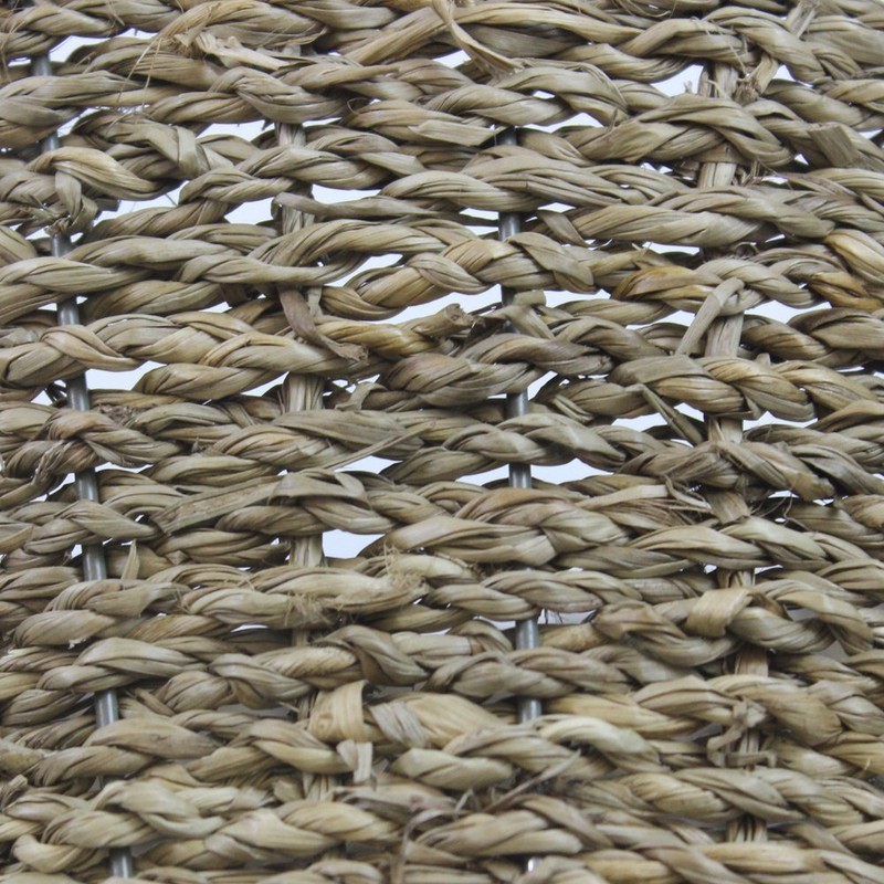 JVL Natural Round Seagrass Waste Paper Basket Bin, 28 x