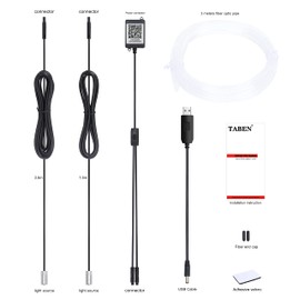 TABEN Car Interior Ambient Lighting Kits USB 3 Metre Fibre Optic RGB Multicoloured 16 Million Colours Music Sync Rhythm Sound Active Function and Wireless Bluetooth App Control 12 V