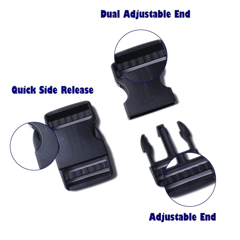 AXEN 4PCS Plastic Buckle, Dual Adjustable Side Quick Release Buckle