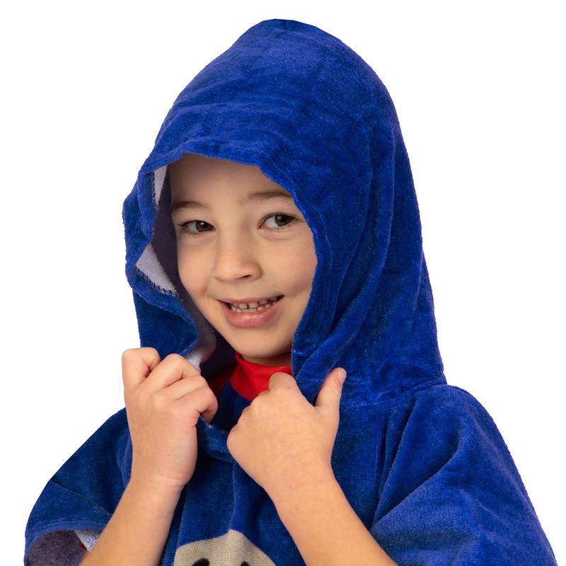 Harry Bear Badeponcho Jungen, Hai Kapuzenhandtuch Badeponcho Kinder, Baumwolle Poncho