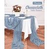 Teruntrue 10 Pack Blue Table Runner Cheesecloth Table Runner, 10FT