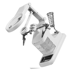 Operitacx LED Lupe Schweißtischlupe Lupen Lötständer Lötstation Aluminiumlegierung Weiß