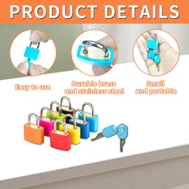 Luggage Lock, 8 Pack Mini Luggage Padlocks with Key, Multicolor Suitcase Lock Mini Keyed Padlock for Luggage, Suitcase, Backpack, Laptop Bag, Toolbox
