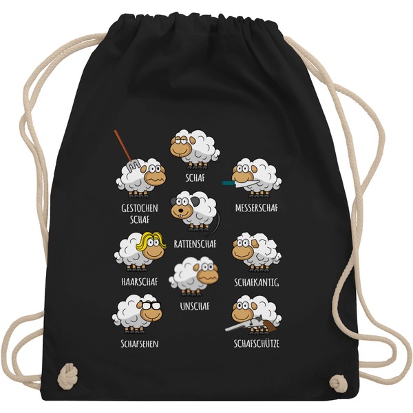 Shirtracer - Gym Bag Backpack - Sheep - Bags - Sheep Farmer Funny Funny, 01 black