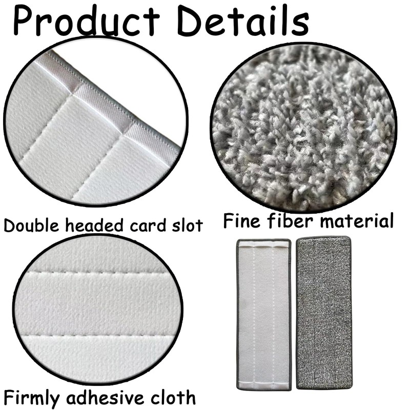 8 PCS Microfibre Mop Pads Mop Heads Replacement Cleaning Pad