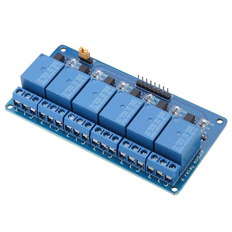 6 Channel Relay Module Low Level Trigger with Optocoupler 5V/12V/24V
