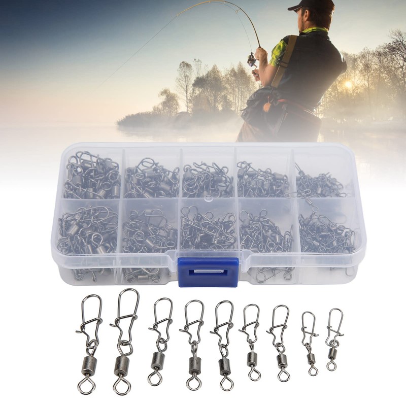 Juego de Broches Giratorios de Pesca de 210 Uds., Barril