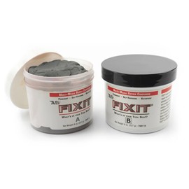 Aves FIXIT Multi-Media Repair Compound - 2 Part Modeling Compound (A & B) - 1 Pound, Durable & Waterproof Self Hardening Clay for Patching, Sealing, Filling, and Repairing - Aluminum