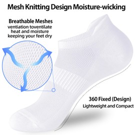 Corlap 8 Pairs Ankle Athletic Running Socks White Soft Thin Low Cut Short Tab Socks for Men and Women