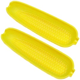 Chef Craft Select - Platos de plástico para mazorcas de maíz, juego de 2 piezas, 24 cm de largo, color amarillo
