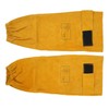Pair Welding Sleeve Cowhide Wearproof Heat Resistant Golden Yellow for
