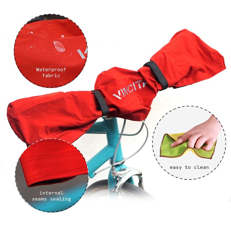 Vincita Water-Resistant Durable Handlebar Rain Cover Red Bike Cover for