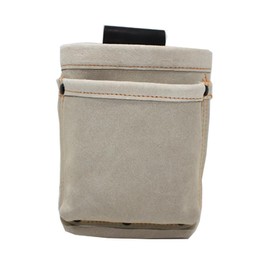 TOOL-LAB. Velour Leather Bis Bag [S] Sand Color Made in Japan Work Pouch with Pocket