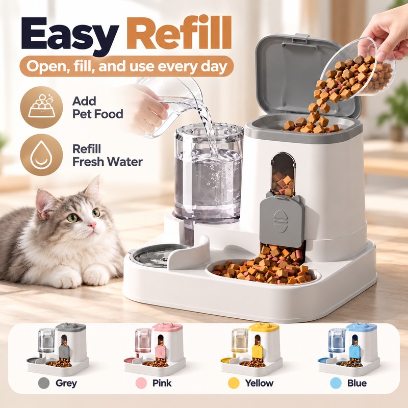 Automatic Cat Feeder and Water Dispenser for Daily Feeding –