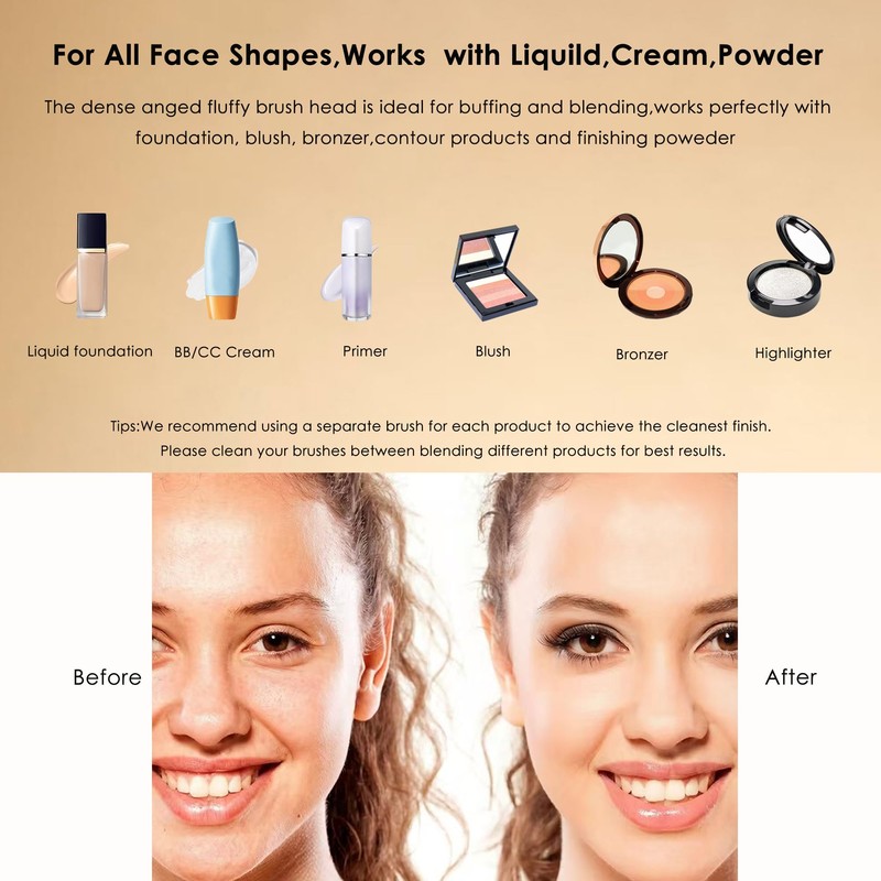 Kabuki Foundation Makeup Brush Angled Contour Brush Blush Liquild