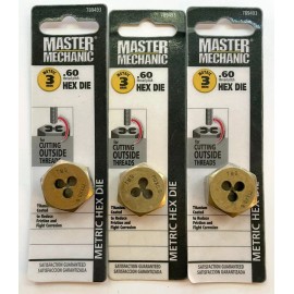 Master Mechanic 3 MASTER MECHANIC 3MM-.60 DIE 1" METRIC TITANIUM COATED DIES 789493
