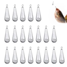 Riisoyu Pack of 20 Pear Lead Fishing Set, Fishing Weights, Drop Shot Weights Base Lead Casting Sinker Lead Fishing Accessories Drop Shape Fishing Weights Deep Water & Sea Fishing Outdoor Fishing