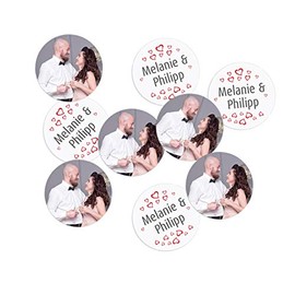 Herz & Heim® Photo Confetti with Photo for Wedding with Lovers' Name – Pack of 440 – Unusual Confetti Hearts
