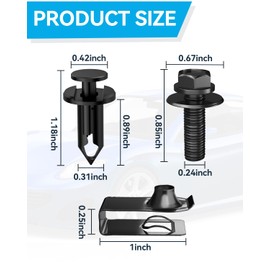 BOECIOG 35PCS Engine Under Cover Splash Shield Guard Body Bolts Screws, Front Bumper Fender Liner Push Retainer Fastener Rivet Clips, Automotive Hardware Bumper Clips, U-Nuts Kit, Elegant Black