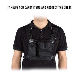 MAGT Radio Walkie Talkie Chest Bag, Two-Way Radio Walkie Talkie Chest Pocket Harness Bag Pack Backpack Two Way Radios Carry Bag Accessory Holder