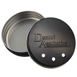 1 x Metal Retainer Case ~ Black or Silver Box for Gumshields & Dental Aligners (Black)